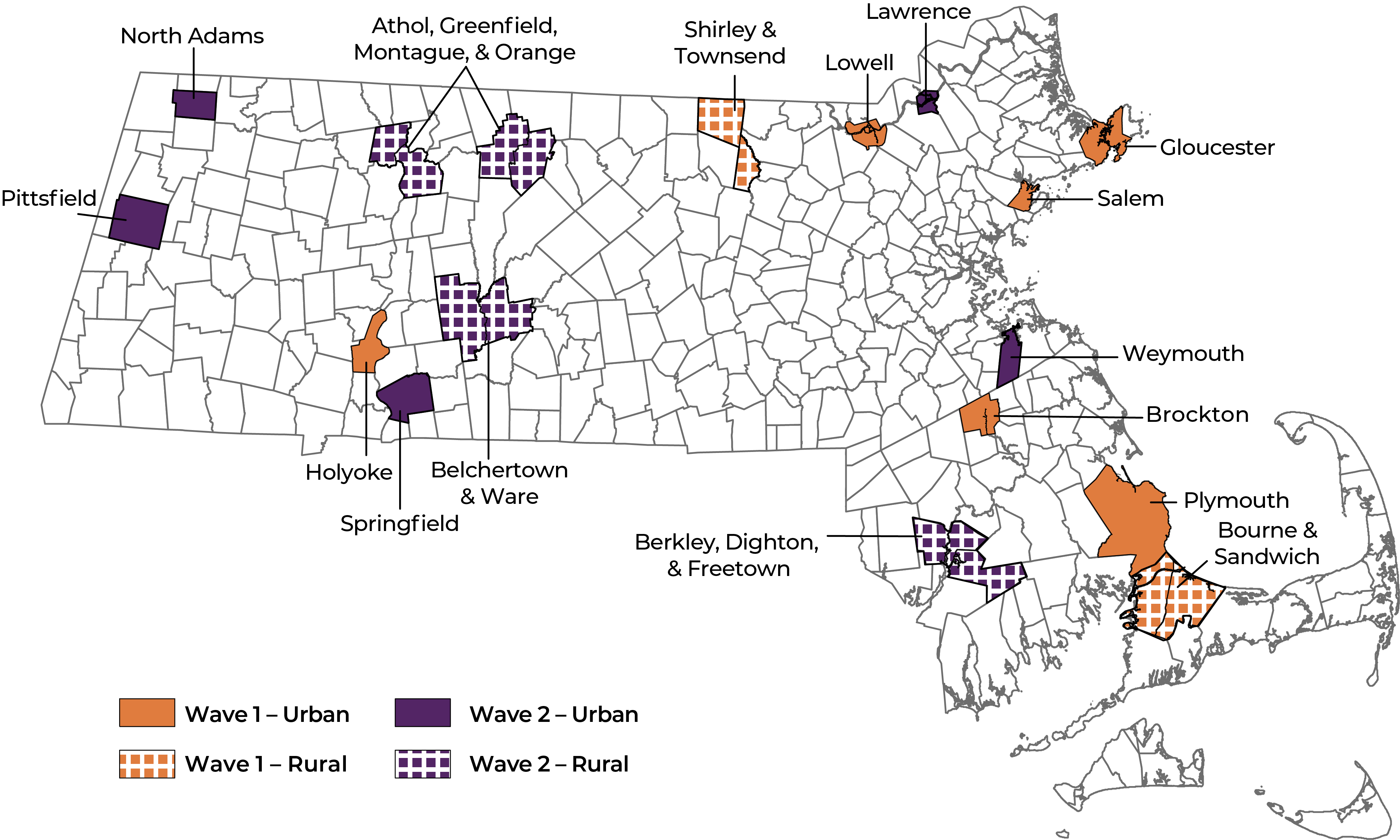 Map of Healing Communities in Massachusetts
