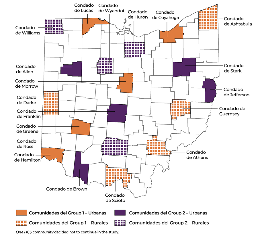 Mapa de Healing Communities en Ohio
